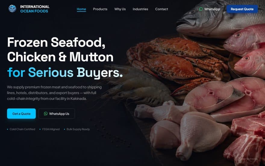 Screenshot of International Ocean Foods